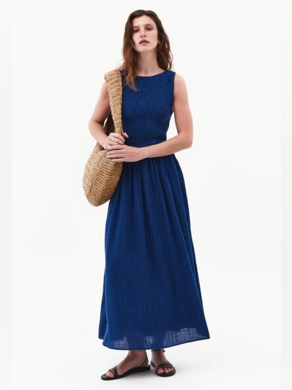 OXXO DRESS SIZE M Sleeveless Maxi Dress in Deep Blue